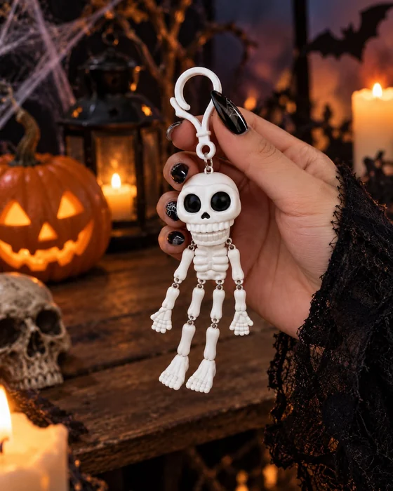 Jaw-Drop Skeleton keychain charm