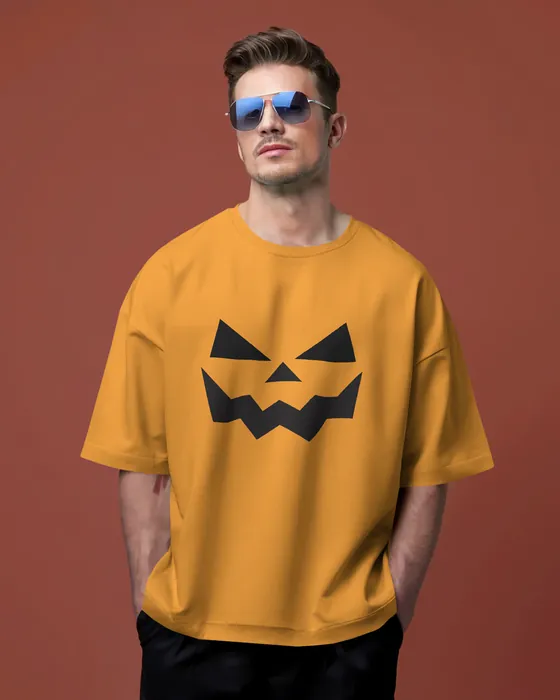 Pumpkin Face oversized tee